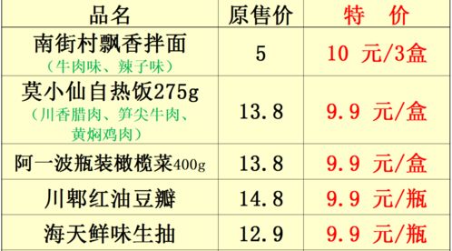 每周特价 9月23日 9月29日