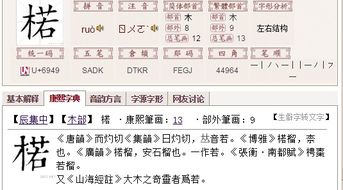 木字旁加若是什么字 