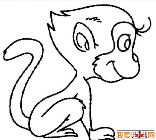 可愛的猴子簡筆畫作品欣賞