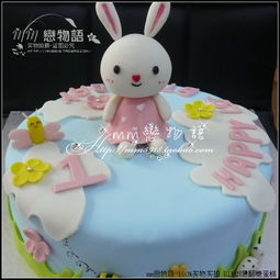 宝宝百天儿童周岁清新可爱小兔子北京生日蛋糕 