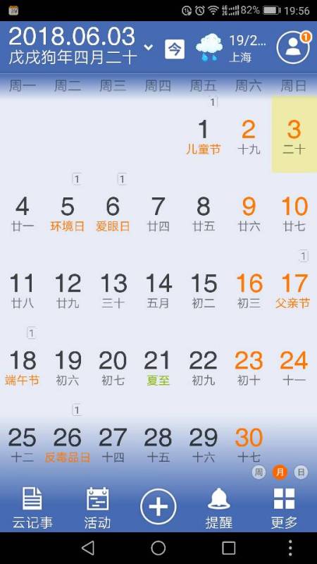 2018年6月3日的农历是几月几日 