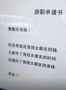 给老板的辞职信