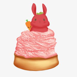可爱兔子偷吃手绘蛋糕甜点图片素材 其他格式 下载 动漫人物大全 