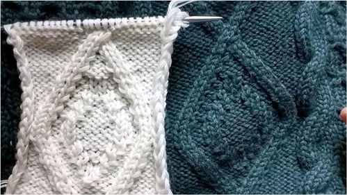 双菱形方块花编织教程七,简单易学,适合编织各种款式的毛衣 