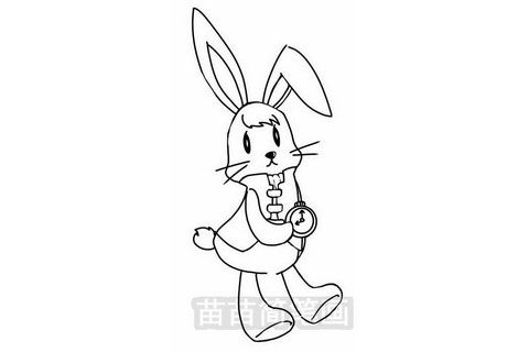 梦游仙境里的兔子简笔画怎么画 