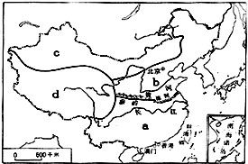 读中国四大区域图.完成问题. 1.综合考虑纬度.地形.气候等因素.四大区域太阳年辐射总量由大到小排序是 A. abc B. adbc C. dbac D. dcba 2.有关四大区域农业发展制约因素的叙述 