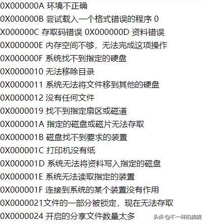 电脑常识 史上最全蓝屏代码中文翻译解释,学完就可以开电脑店