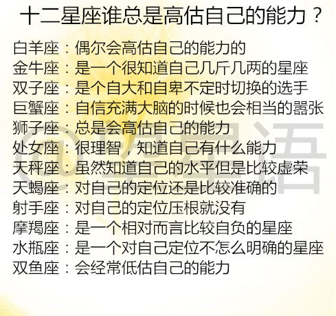 12星座追你多久才算真的喜欢你 十二星座谁总是高估自己的能力