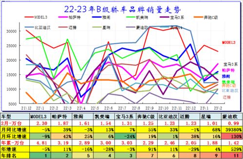 2月乘用车细分市场车型走势