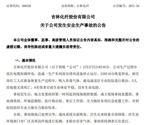 吉林市化纤厂5死8伤的安全事故给我们什么启示？